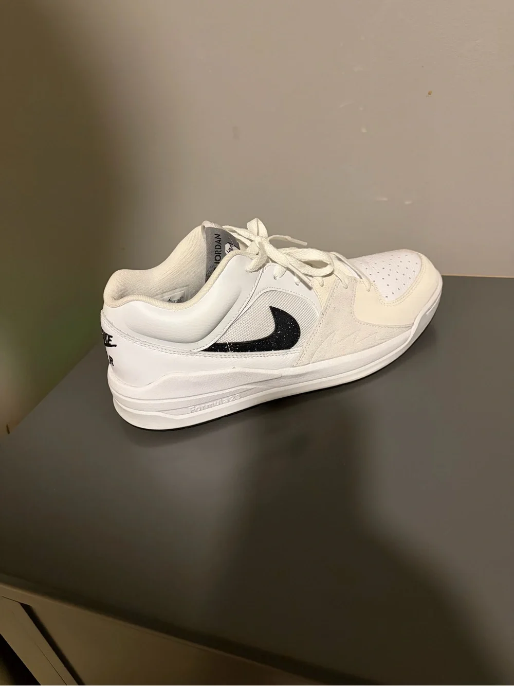 Jordan Low-Top Sneakers in White with Black Swoosh